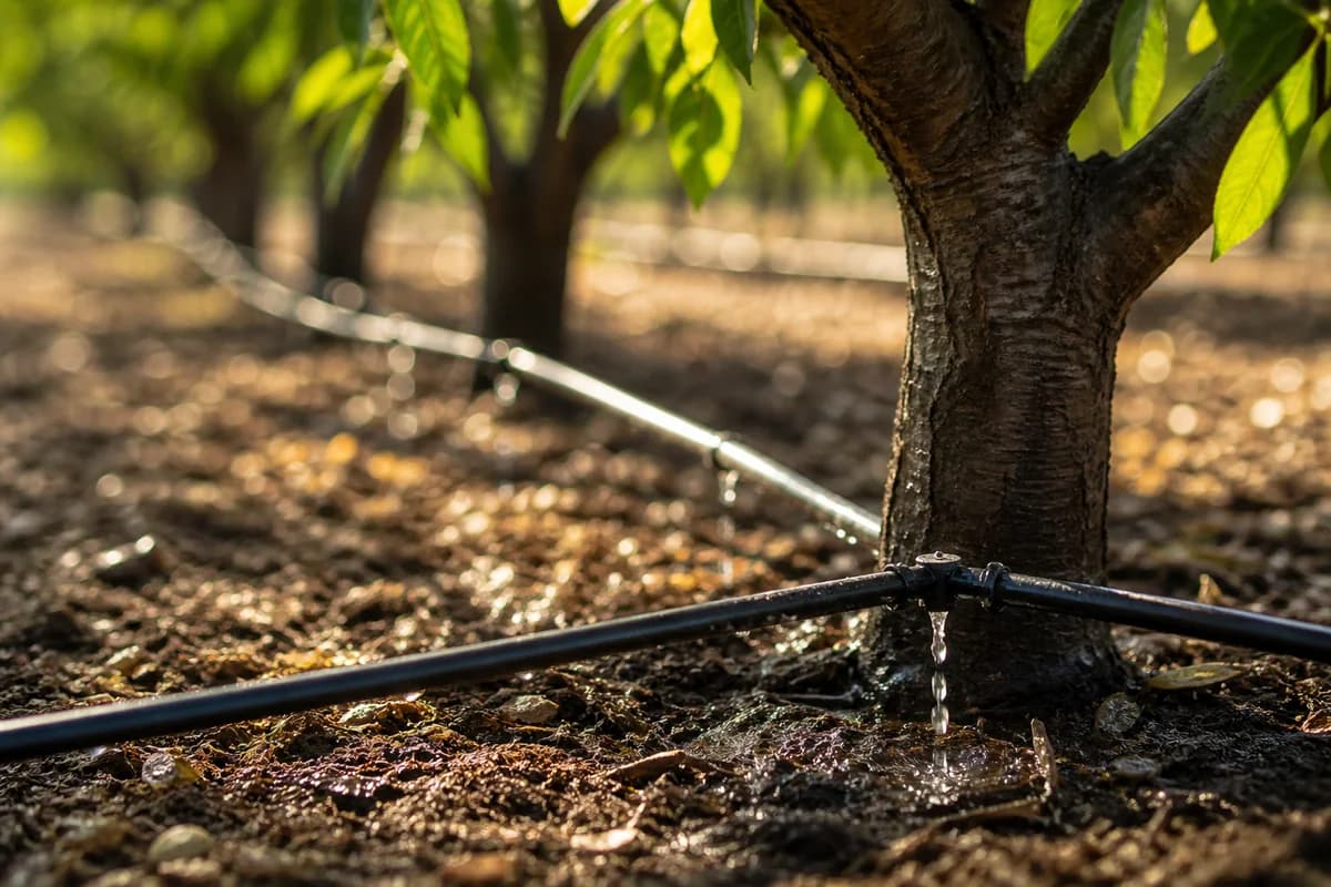 Water-efficient almond irrigation system